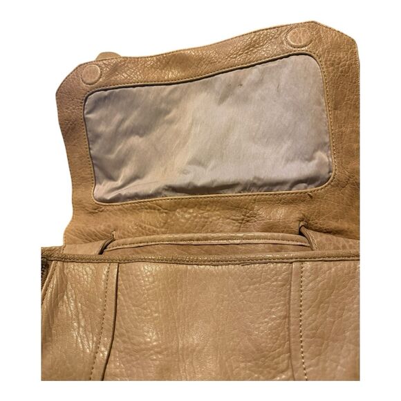 OLIVIA HARRIS Brown Leather Shoulder Bag/Crossbody - Military-ish Look - Picture 4 of 11